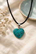 Blue Howlite heart necklace lifestyle image