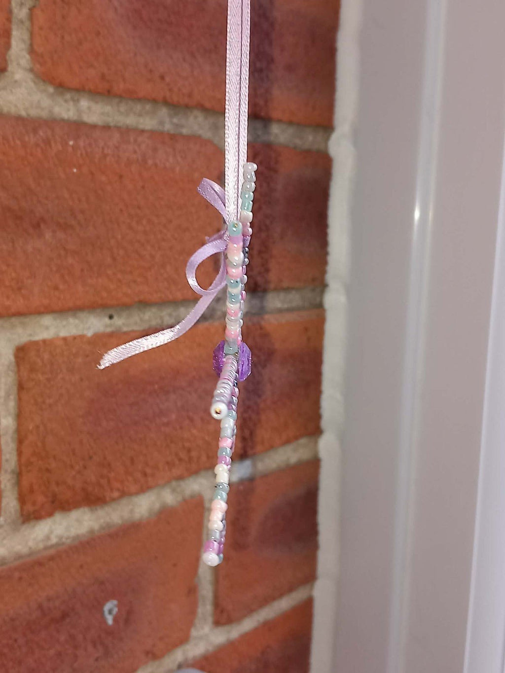 Hanging Purple Beaded Star Suncatcher glass Beads Brand New - Tadley crafts