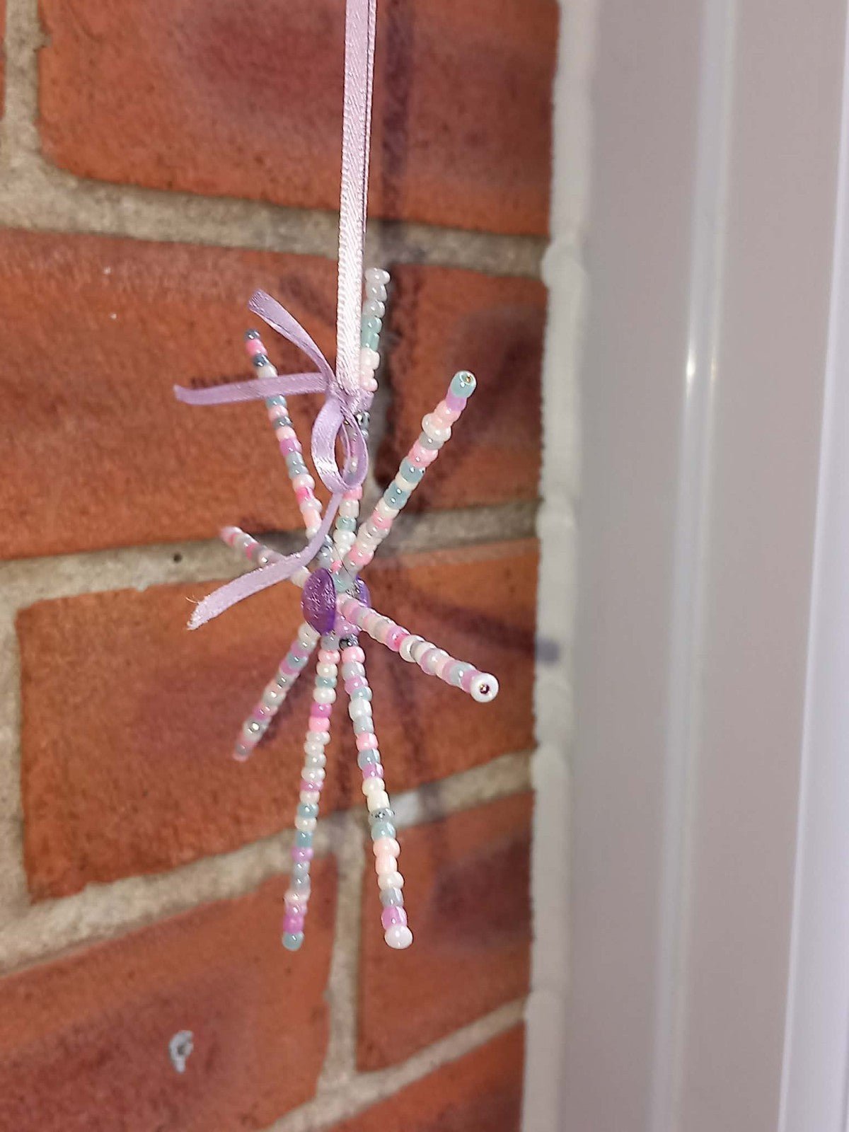 Hanging Purple Beaded Star Suncatcher glass Beads Brand New - Tadley crafts