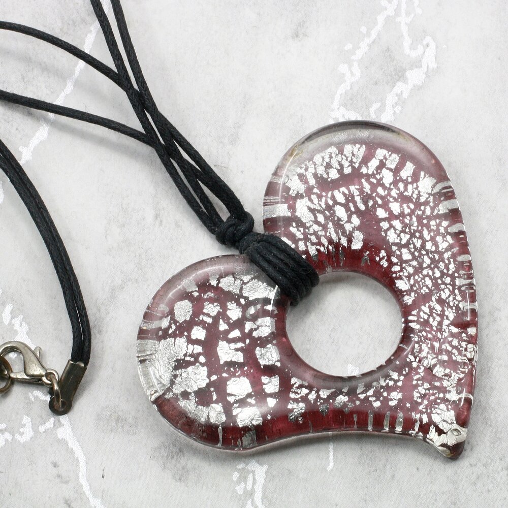Heart Necklace – Handmade red heart Gift for Her | Boho Jewellery UK