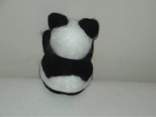 Anime Panda Needle Felt | Handmade Felted Panda | One of a Kind Gift