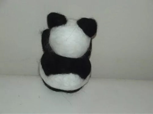 Anime Panda Needle Felt | Handmade Felted Panda | One of a Kind Gift