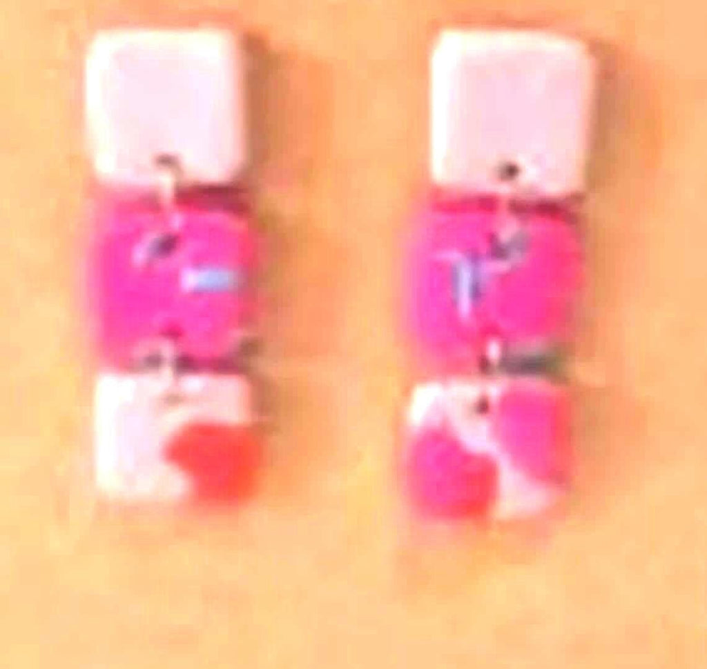 Pink polymer clay earrings
