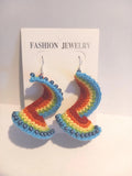 Rainbow crocheted earrings 
