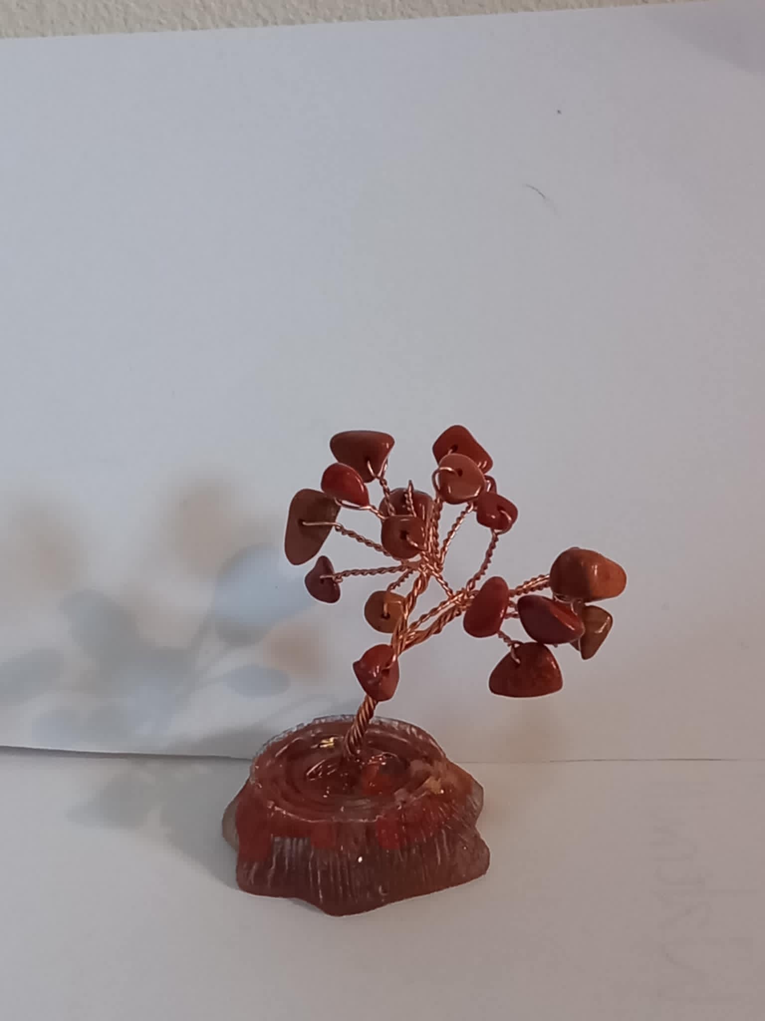 Handmade red jasper tree