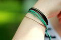 Teal Waxed Cord Friendship Bracelet | Handmade Adjustable