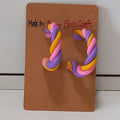 Flump hoop earrings made from polymer clay