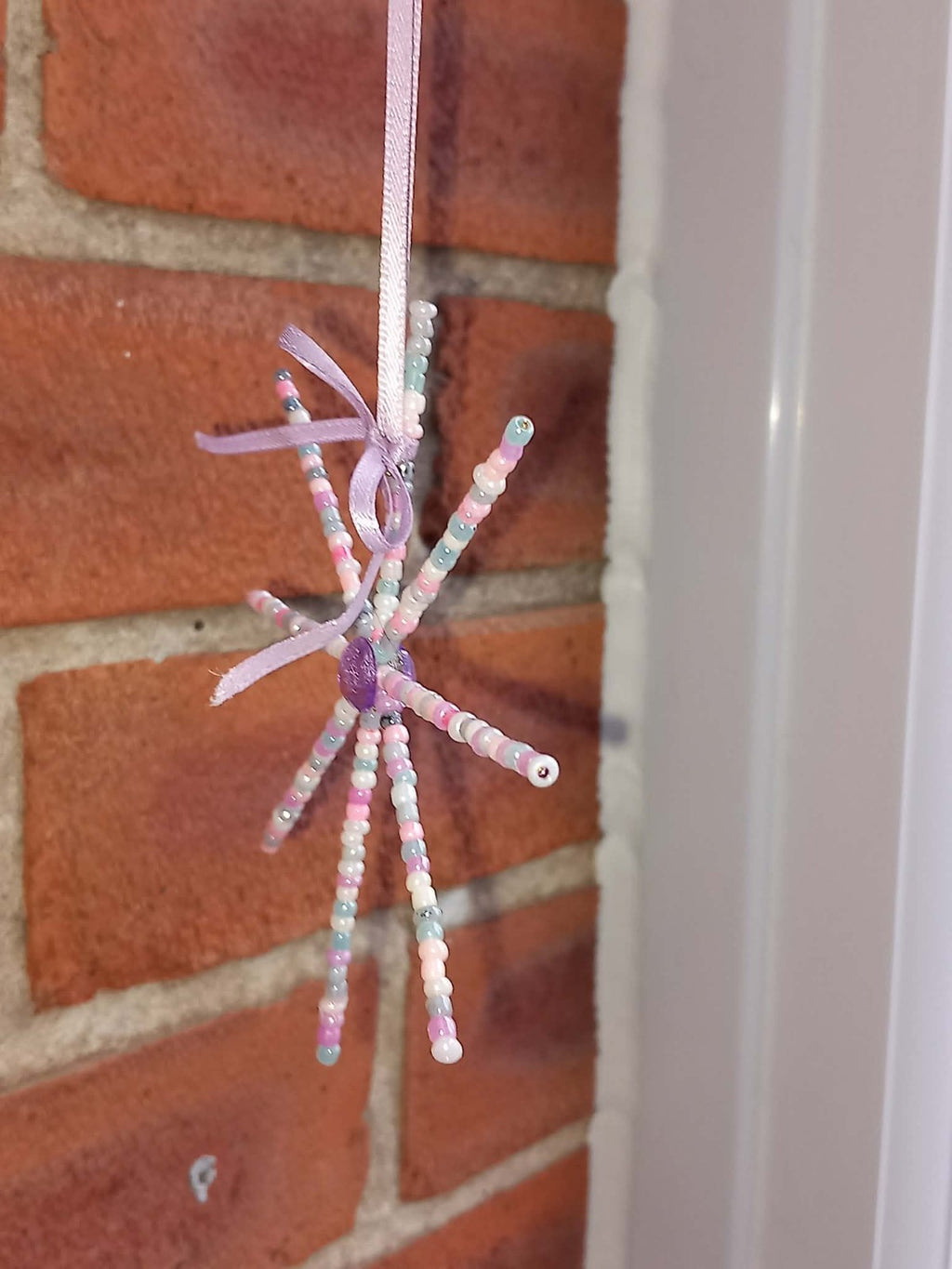 Hanging Purple Beaded Star Suncatcher glass Beads Brand New