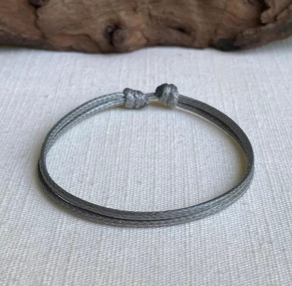 Light Grey waxed cord bracelet