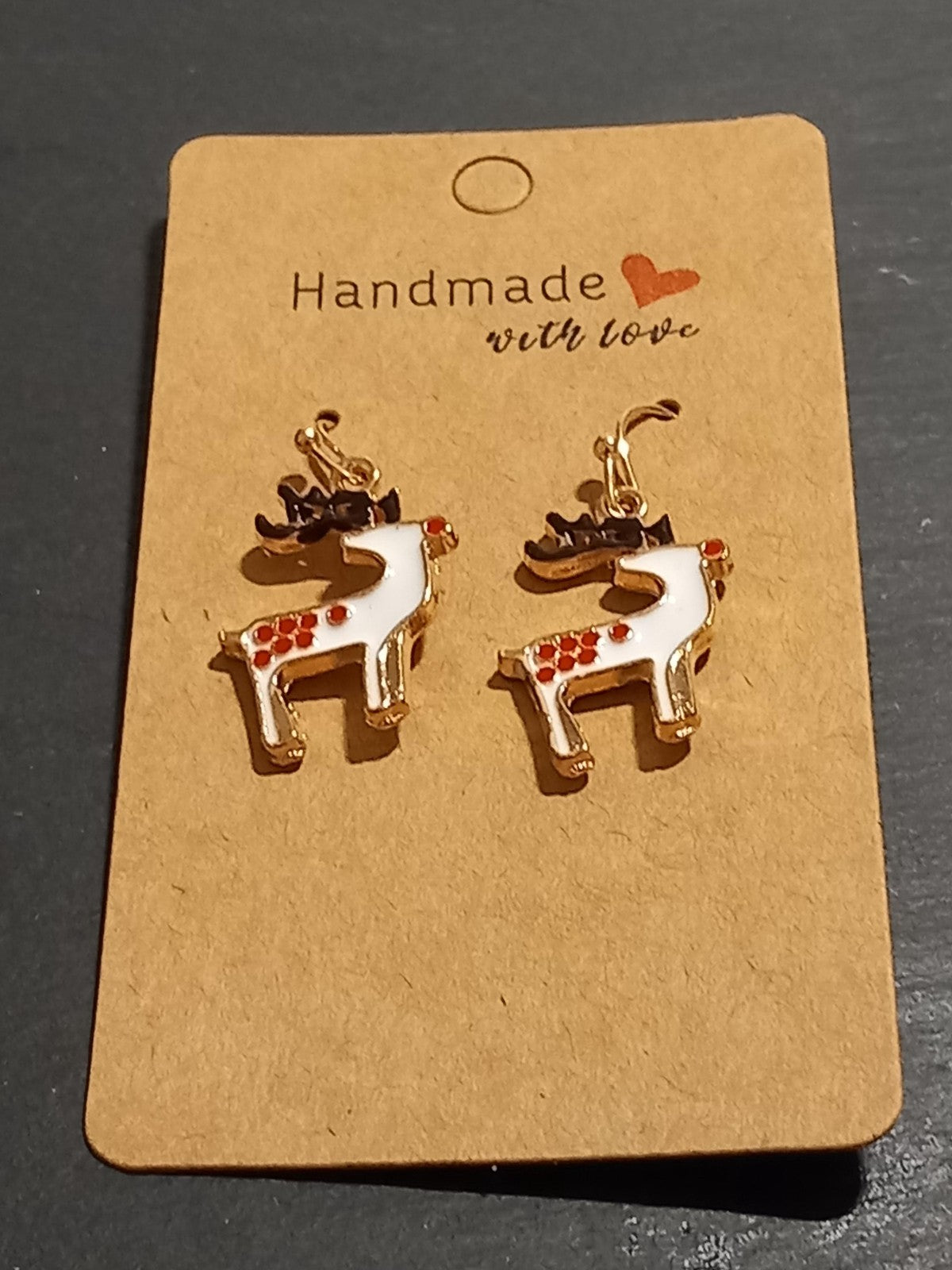 Handmade reindeer earrings