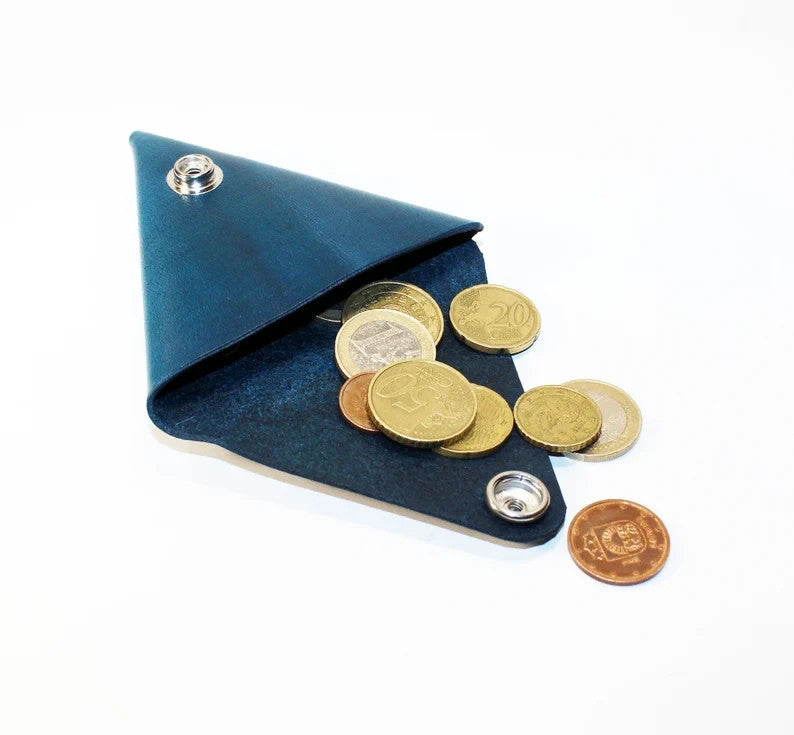 Blue triangular coin purse 2