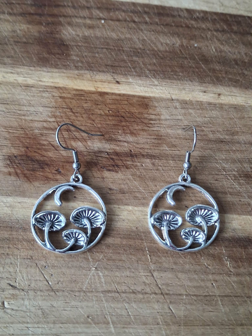 Toadstool Hoop Earrings – Handmade OOAK Gift for Her | Quirky Earrings UK