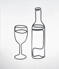 Wine bottle and wine glass wall art sign for home bar New - Tadley crafts